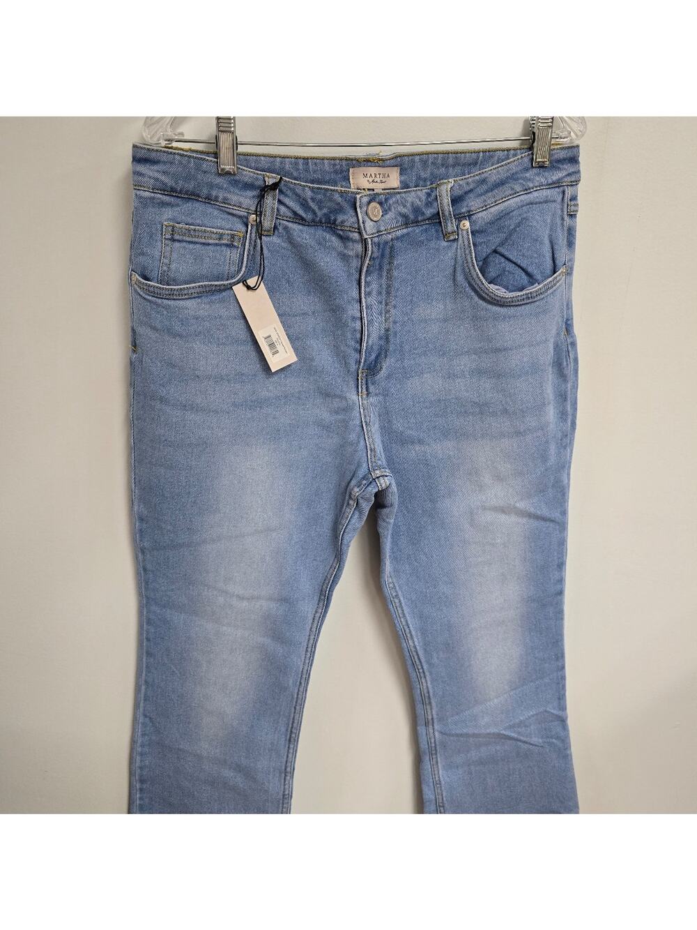 Martha Stewart Mid Rise Cropped Flare Jean Chambray size 16 NWT